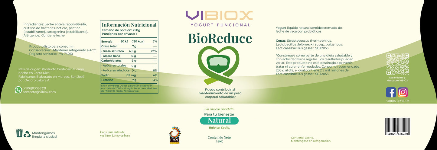 BioReduce™ 250 mL Yogurt Mantenimiento Corporal